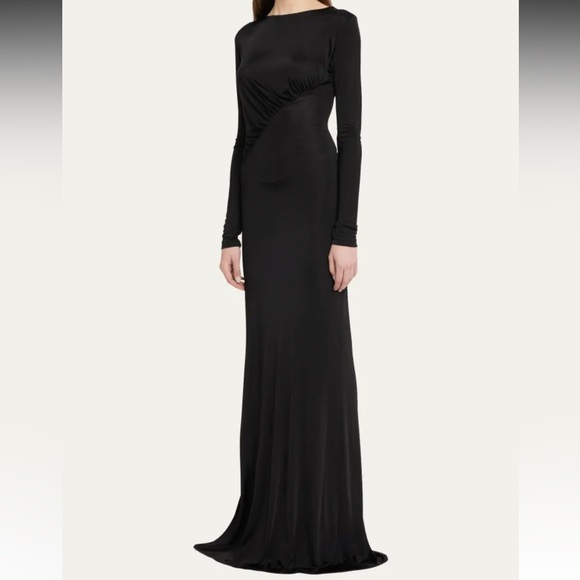 Saint Laurent ruched jersey dress black - Picture 2 of 6